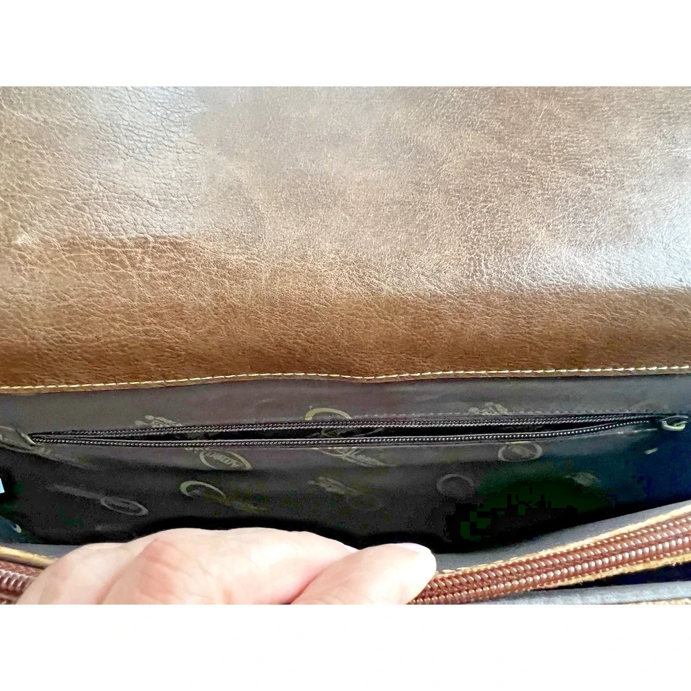 Vintage APC AmeriLeather Briefcase Carry On Bag 17X12.5 compartment strap